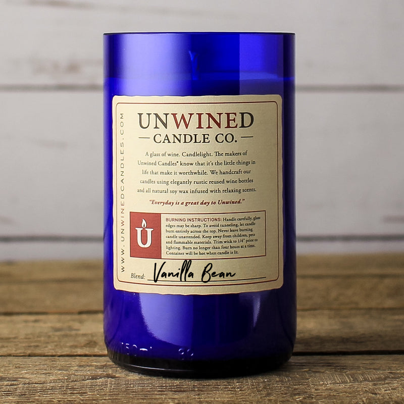 Vanilla Bean - soy wax candle in reused wine bottle – Unwined Candles