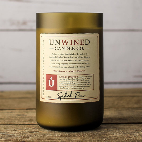 Applewood - soy wax candle in reused wine bottle – Unwined Candles